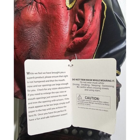 Mario Chiodo 2004 Warlock Devil Latex Mask Viking Satan Evil Over Head Shoulders - Picture 9 of 10
